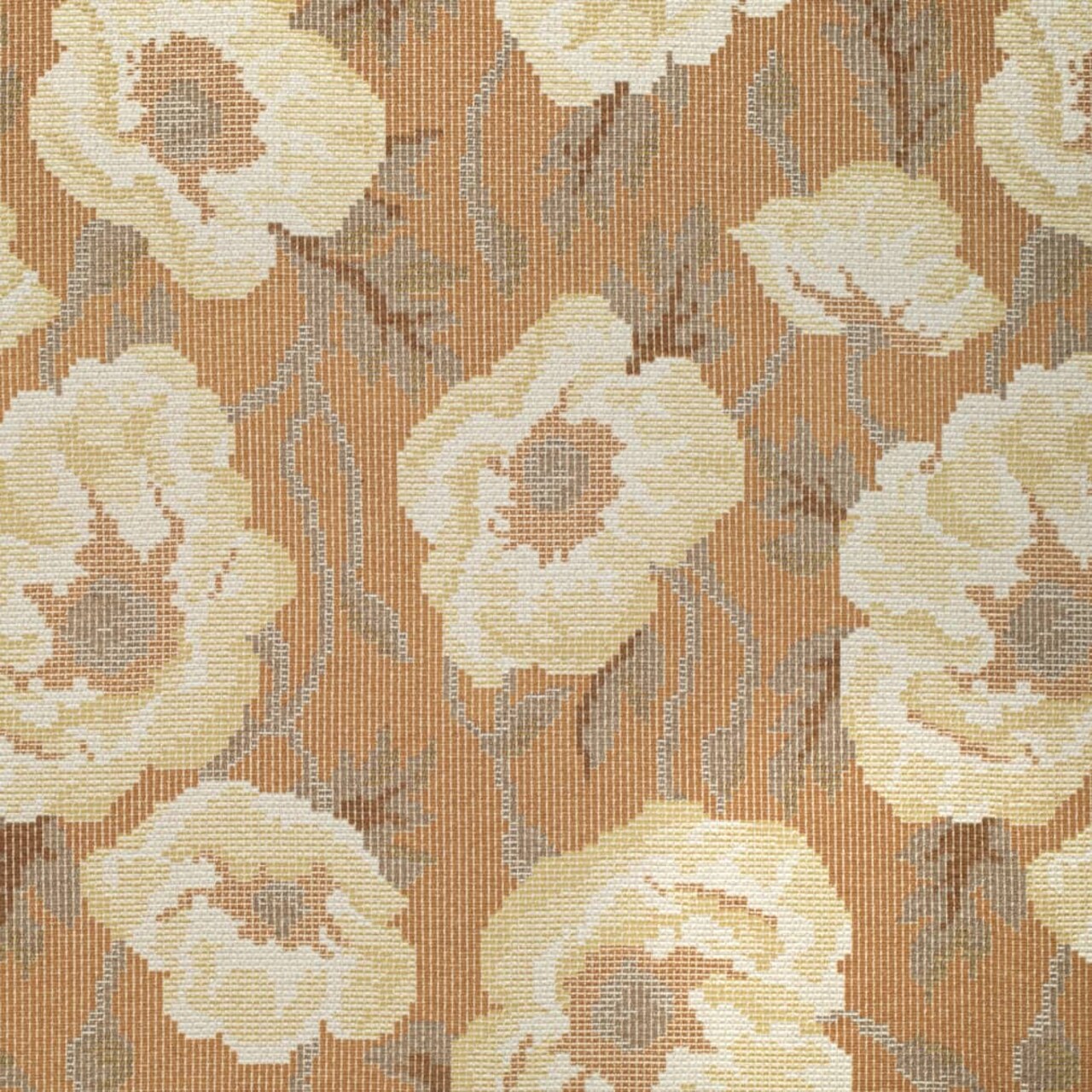 Upholstery Fabric - Gold & Yellow Floral Upholstery Fabric 54 Inches"